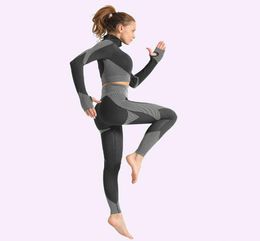 Lycra Fabric Comprehensive Training Yoga Outfits High Waist Pants grey Sports Gym Wear Leggings Elastic Fitness Lady Outdoor Sport9141988