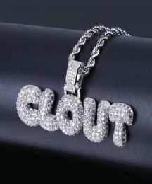 Custom Personalised English Name Necklaces Gold Silver Bubble Letters Iced out CZ alphabet Pendant chains For women men Hip hop Ep7997832