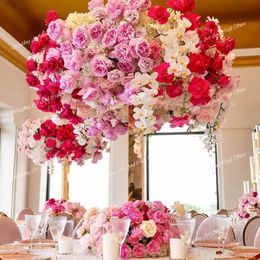 Wedding Decoration Centerpiece Modern Vase Elegant Flower Stand Tabletop Display Rack Floral Backdrop Column Pillar Square Props