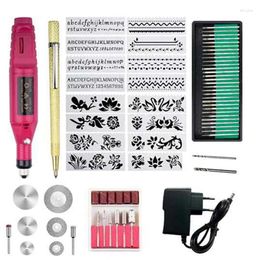 Engraving Tool Kit Multi-Function Electric Engraver Pen Diy Rotary For Jewellery Glass Ceramic Wood EU Plug