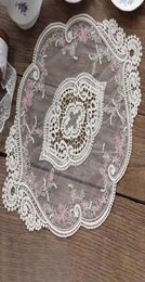 Vintage French Lace ins Table Mat Ins Embroidered Lace Tablecloth Pastoral European Style Bedside Table Decoration Rose Placemat3746218