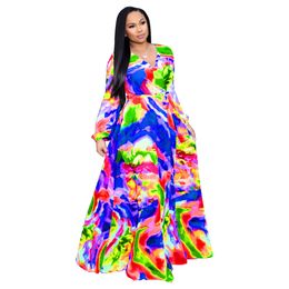 Designer women's clothing new summer 2024 Chiffon Long Skirt Digital Printing Fashion Style Big Swing Skirt Dress Womens Wear dresses for womens maxi dresses VGRG