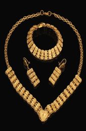 Traditional Ethiopian Necklace Earring Bracelet jewelry18K Gold Colour Jewellery African bridal wedding Jewellery sets323g9380970