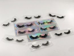 Mink Eyelashes Clear Band Lashes Handmade False Eyelashes 5D Transparent Band Full Strip Lashes with Plastic Box9445624