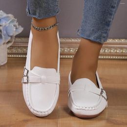 Casual Shoes Single Shoe Women 2024 Spring Large Size Women's Bean Flat Comfortable Round Head