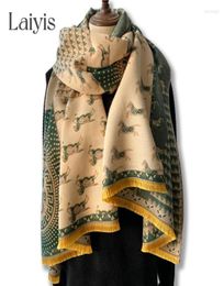 Scarves 2022 Horse Print Imitation Cashmere Scarf For Women Winter Shawl Luxury Wrap Blanket Bufanda Female Warm Echarpe Pashmina6375124