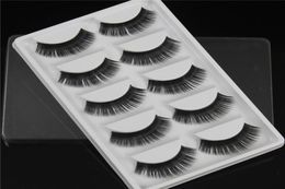 False Eyelashes 5 pairs of fanshaped long Thick Crisscross Black eye hair Smokey Makeup Eye Lashes W344069157