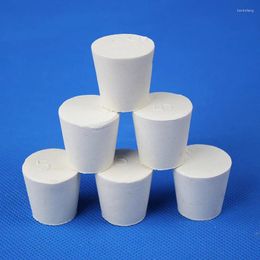 Lab Use 000# 8-12.5mm To NO.10 43-52mm White Rubber Stopper Sealing Plug For Flask Bottle Or Tube Laboratory Chemistry Equipment