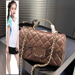 Kids Bags Luxury Brand CC Bag Womens Letter Hollow Out Handle Mini CF Shoulder Bags Classic Flap Quilted Diamond Purse Gold Metal Hardware Matelasse Chain Crossbody H