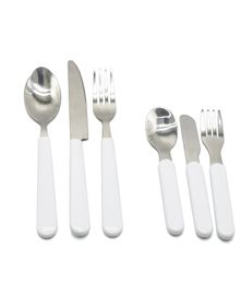 White PP plastic handle stainless steel Dinnerware Sets children039s spoon and fork children039s tableware set style versati4605916