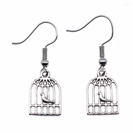 Dangle Earrings 1pair Little Bird Birdcage For Men Ornaments Charms Jewellery Making Cute Hook Size 18x19mm