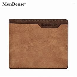 Wallets Short Luxury Men Slim Simple Card Holder Men's Purses Po Quality PU Leather Male Money Clips