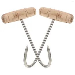 Kitchen Storage 2 Pcs Butcher Hook Hooks Meat Shaped Up Processing Equipment For Hanging Stainless Steel