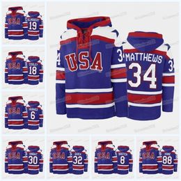 CeoMitNess Miracle On Ice Team USA Hockey Pullover Hoodie Jack Hughes Matthew Boldy Jonathan Quick Auston Matthews Trevor Zegras Brian Boyle Patrick