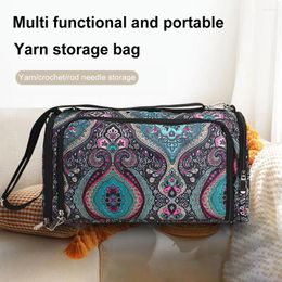 Storage Bags Crochet Yarn Tote Bag Large Capacity Thread Needles Organizer Oxford Cloth Knitting Project For Sewing Tools