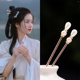 Hair Clips Vintage Chinese Style Hairpins Hairstick Women Pearls Metal Fork Chopsticks Clip Woman Girls Jewellery Accessories