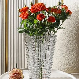 Vases Desktop Vase And Decoration Crystal Heavy Flowers Dried Glass Bright Home Decorations Utensils Decorative