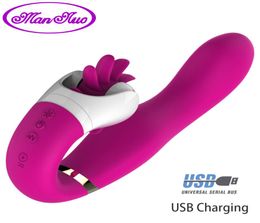 Man nuo 12 Speed Rotation Oral Sex Tongue Licking Toy G Spot Dildo Vibrators Vibrating Clitoris Stimulator Sex Toys for Women D1814452708