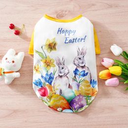 Dog Apparel Happy Easter Shirt For Dogs Stretchy Tank Top Vests T Lightweight Breathable Clothes Cats