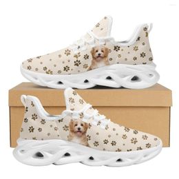 Casual Shoes Wakai Golden Retriever Dog Cartoon Print Women's Sneakers Absorption Breathable Flats Spring Autumn Walking Footwear