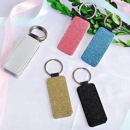 Dog Tag 20pcs Five Colors Blank Sublimation PU Pendant Tags Key Chains DIY Printing Ink Transfer Pape