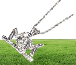 Gold Plated Drip Letter MBM Motivated By Money Two Tone Pendant Necklaces with 24inch Rope Chain Mens Hip Hop Jewellery Gift3578922