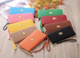 Women Plain Wristlets Long Clutches PU Leather Interior Zip Purses Card Wallet Coin Pouches Cell Phone Pocket Fashion Girls Handba2675946