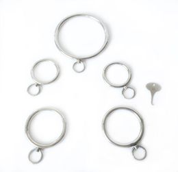 New Key Stainless Steel Neck Collar Hand Ankle Pull Ring Adult Slave Role Play Metal For Male Bdsm Restraint Bondage Sex Toy Y19075668089