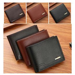 Wallets Vintage Men PU Leather Wallet Short Slim Male Purses Money Clip Dollar Holder Bag Coin Purse Clutch 2024