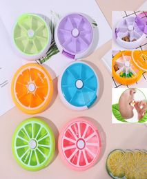 Portable Round Weekly Rotating Pill Box Travel Pill Case Splitter Organiser Medicine Box 7 Day Pill Cutter Tablet Container7044896