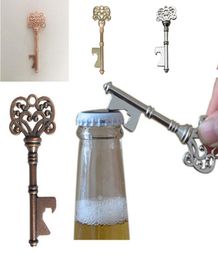 Vintage Keychain Opener Ancient Copper Key Beer Bottle Opener Creative Wedding Gift Party Bar Tool Metal Key Chain Opener 4 Colors2677269