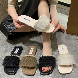 Designer Scuffs slippers slides women sandals Beige Black White womens fashion scuffs size 35-40 GAI