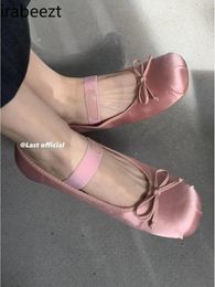 Casual Shoes Flat Pink Ballet Single Fairy Spring 2024 Vintage Satin Silver Mary Jane Women Work Comfortable For