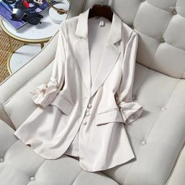 Women's Suits Women Blazer Jacket Spring Summer 2024Korean Thin Long Sleeve Suit Tops Female Casual Slim Wild Office Lady Outerwear