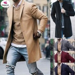 Men's Trench Coats SEPAQI 2024 Autumn Winter Mens Jacket Male Overcoat Casual Solid Slim Long Cotton Coat Streetwear