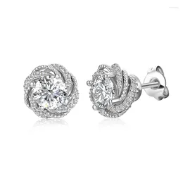 Stud Earrings 2024 Trend Brands Daisini 1carat Moissanite 925 Sterling Silver Jewellery For Womens