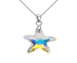 New Fashion Starfish Design Pendant Necklace made with rovski Elements Crystal for Ladies Wedding Engagement Party Jewellery Bijoux Gift6746800