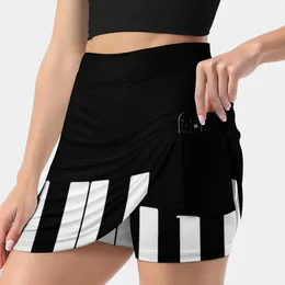 Skirts Piano Women's Skirt With Pocket Vintage Printing A Line Summer Clothes Music Keys Keyboard Soundboard