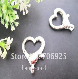 Whole silver Plated Love Heart Lobster Clasps 22mmx27mm 50pcslot6231752