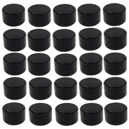 Storage Bottles 75 Pieces 20g Plastic Cosmetic Cream Filling Jar Light Proof Nail Polish Packing Bottle Black Travel Empty Small Capacity