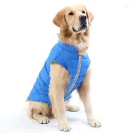 Dog Apparel Pet Clothes Big Thickened Warmth Jacket Reflective Bone Double-sided Cotton Coat