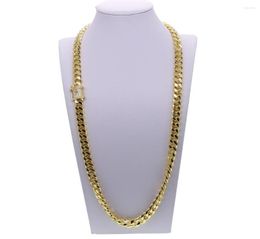 Chains 2022 Hip Hop Bling Micro Pave Cz Buckle Miami Cuban Link Chain 70cm Wide Gold Filled Cool Boy Men Necklace Curb For6813958