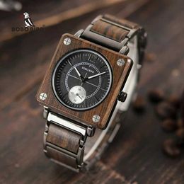 Wristwatches BOBO BIRD Top Luxury Wood es Men Quartz Wrist Timepiece New Design Best relogio masculino In Gift Box L-R14 d240430