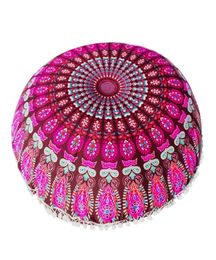 8080 cm sofa decorative cushions Mandala Floor Pillow Round Bohemian Meditation Cushion Ottoman Pouf pillow Case9091303