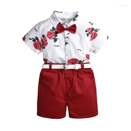 Clothing Sets Summer Baby Boy Gentleman Suit Short Sleeve Tops Shorts 2 Pcs For Children's Party Suits Formal Kids Clothes Set