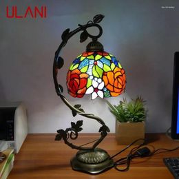 Table Lamps ULANI Tiffany Lamp American Retro Living Room Bedroom Luxurious Villa El Stained Glass Desk