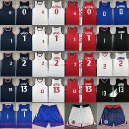 2 KawhiLeonard Jersey 2024-25 New Basketball 13 PaulGeorge 1 JamesHarden Jerseys Shorts Stitched Red White Blue Breathable Sports Shirts