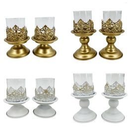 Candle Holders 2Pcs Holder Candlestick Vintage Decorative Romantic Candleholder For Dining Table Party Holiday Wedding Decoration