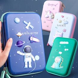 Cute 3D Cartoon Universe Pencil Cases Large Capacity Mulfunction Kawaii Unicorn School Student Pen Bags Box Stationery Supplies 240423