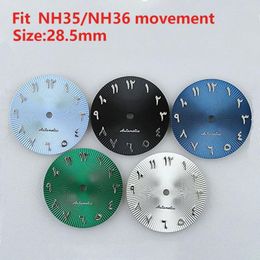 Watch Repair Kits 28.5mm NH35 Dial S Convex Arabic Letters Face MOD Parts For NH36 Movement Replacements Accessories